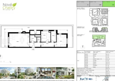 Půdorys bytu 3+kk o obytné ploše 93,4 m² s terasou 67,8 m² v projektu Nové Chabry Praha 8