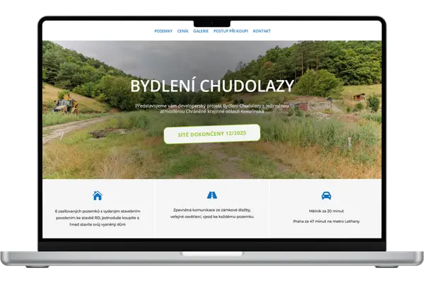 Notebook s webem bydlenichudolazy.cz